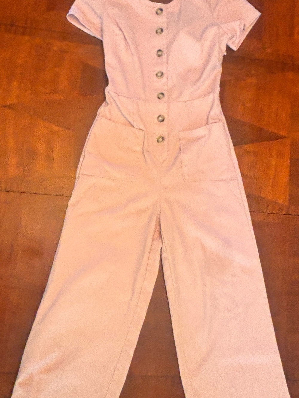Lulus Women's Pink Button-Front Jumpsuit open back with tie small